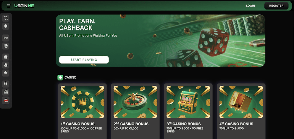 A display of weekly promotions including "Lucky Monday" surprise, "Wednesday Boost," and "Friday Spin Blast" with 3D graphics.