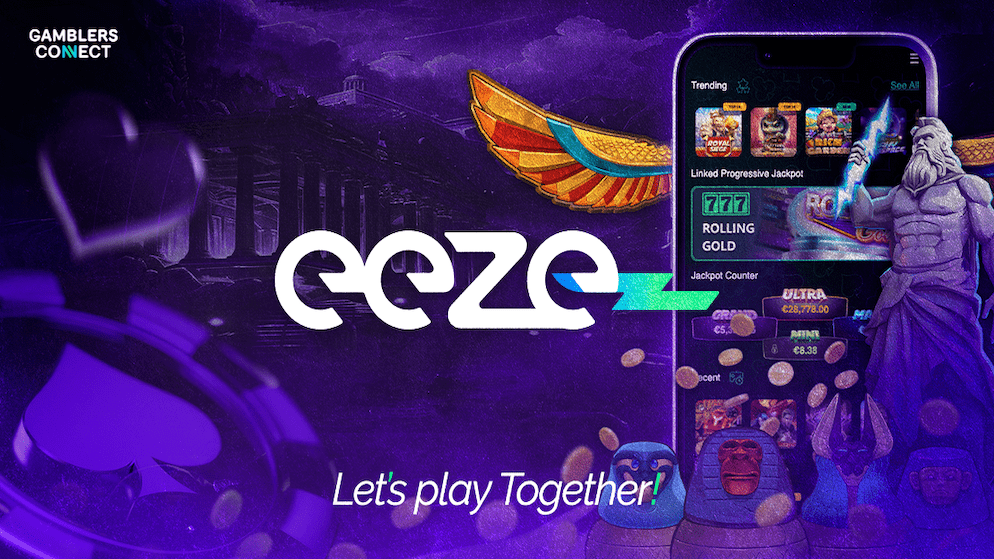 A close-up view of the Eeze mobile app interface showing various slot and live casino games, symbolizing the innovative solutions the company aims to scale.
