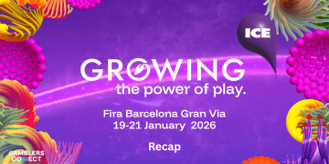 The motto "growing the power of play" on a purple background depicting the Recap and last day of ICE Barcelona 2026