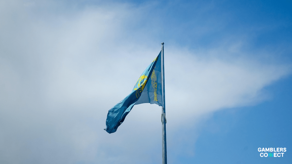 The flag of Kazakhstan