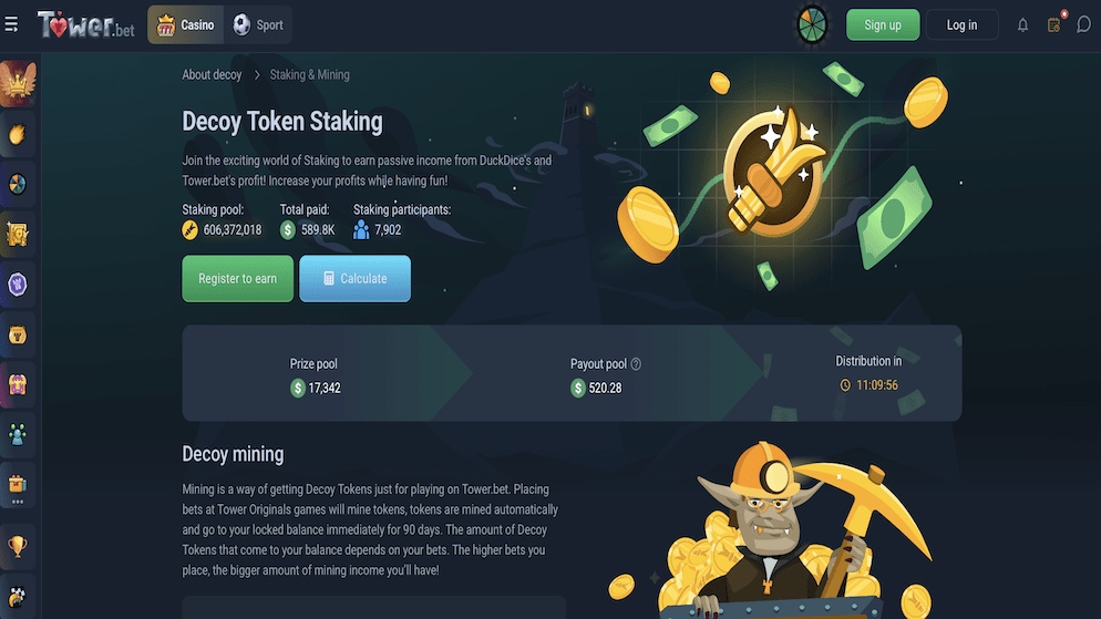 Tower.bet Casino staking