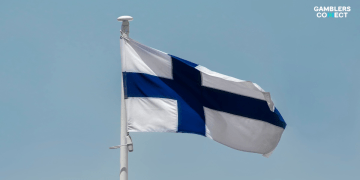 The Finnish flag representing the country's transition from a gambling monopoly to open licensing.