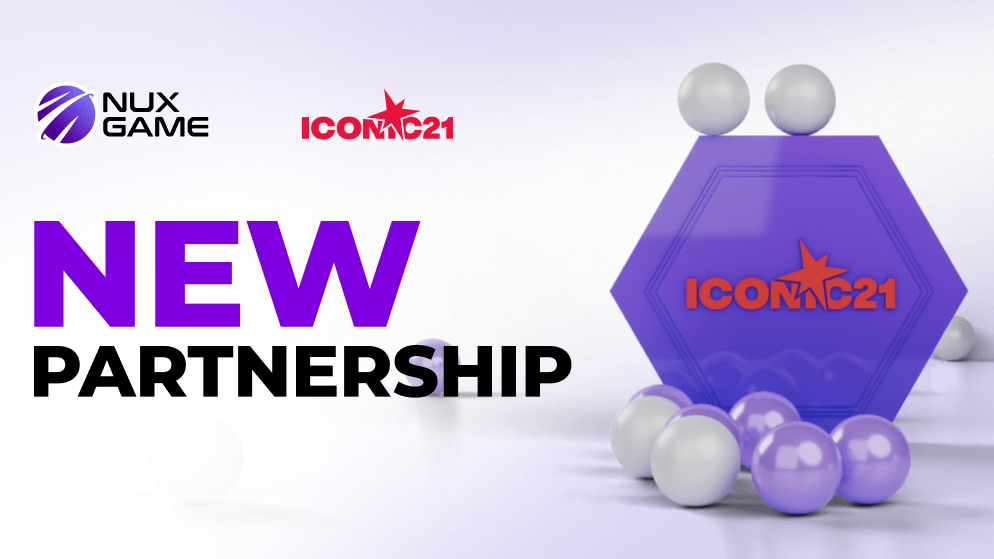 Branded live dealer table and 3D spheres representing ICONIC21's custom gaming solutions available via NuxGame.