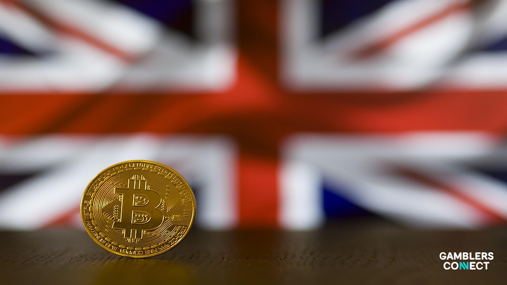Conceptual image of a crypto currency and UK financial oversight symbols.