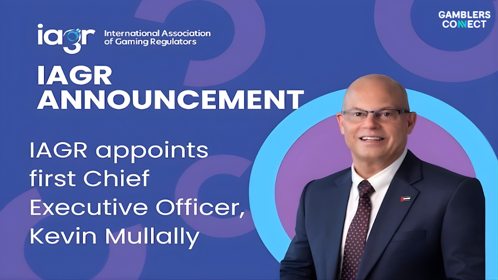 The official logo of the General Commercial Gaming Regulatory Authority (GCGRA) on a modern office wall in the United Arab Emirates.