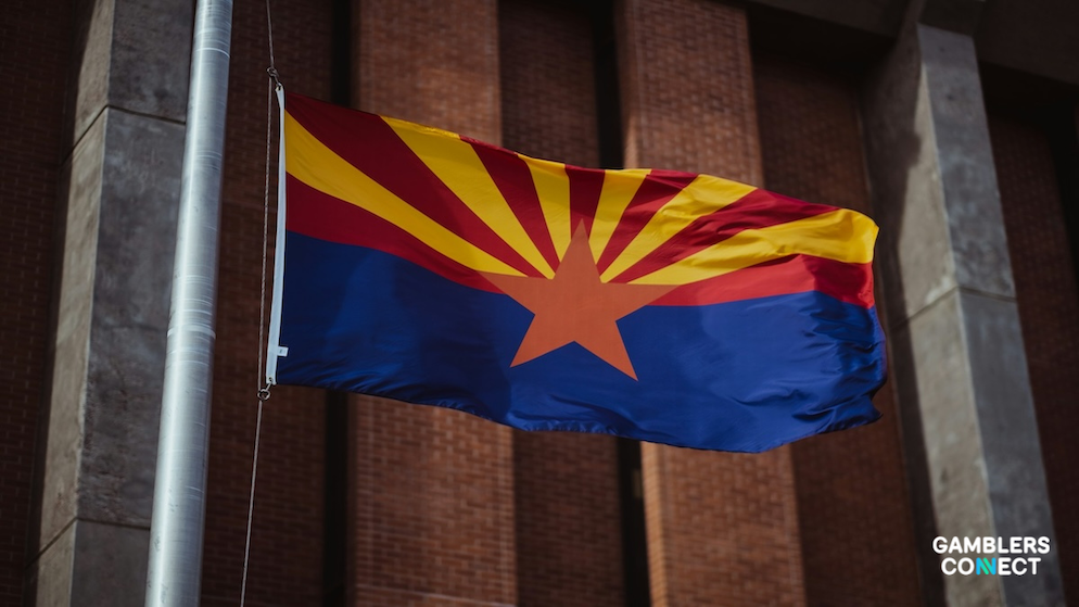 Arizona state flag and legal settings reflecting the case against Kalshi.