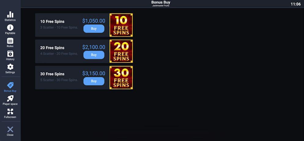 Jackmaster Fruits buy feature