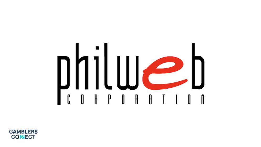The official PhilWeb Corporation logo in clean black and red typography on a white background.