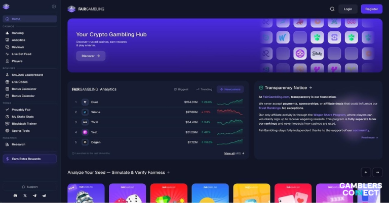 FairGambling Launches Crypto Casino Review and Analytics Platform With Provably Fair Tools and Extra Rewards