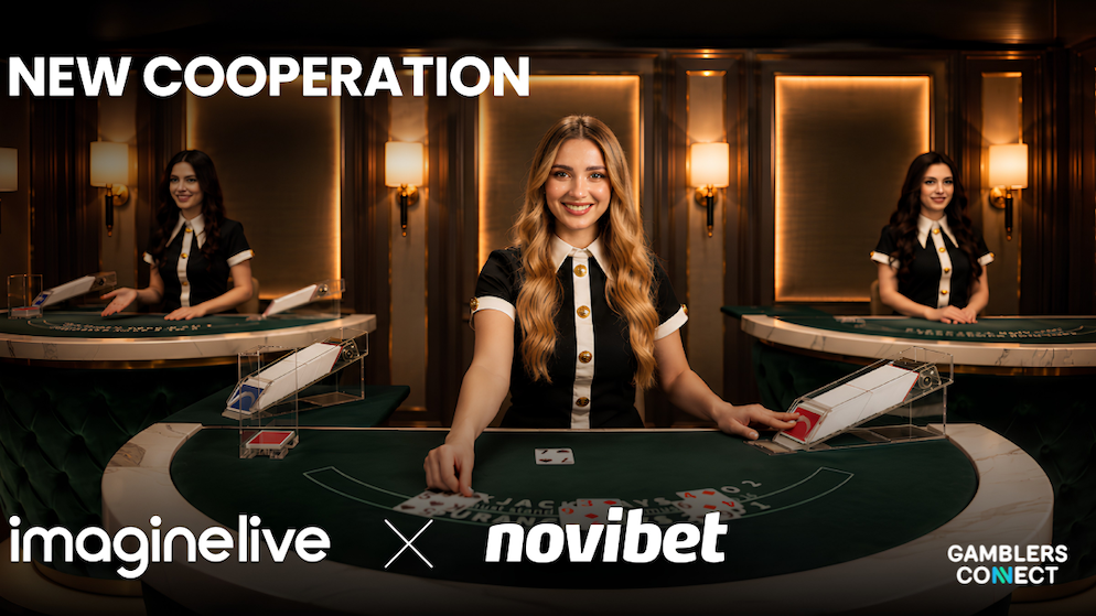 An elegant live casino broadcast studio environment showing custom physical blackjack tables and digital card shoe setups under ambient lighting layout.