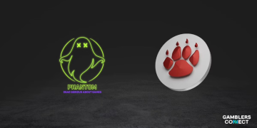 An official partnership marketing graphic displaying a neon green line-art ghost icon above the text PHANTOM DEAD SERIOUS ABOUT GAMES on the left, next to a silver circular token presenting a red animal paw print emblem on a dark gray backdrop.