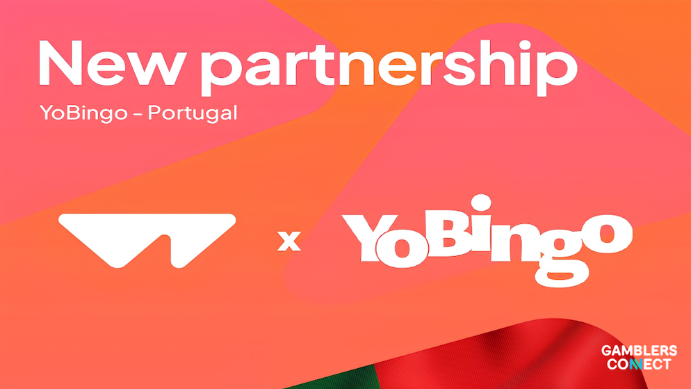 A vibrant orange and neon pink corporate partnership graphic displaying the white geometric logo of Wazdan on the left, an X icon, and the white script typography of YoBingo on the right.