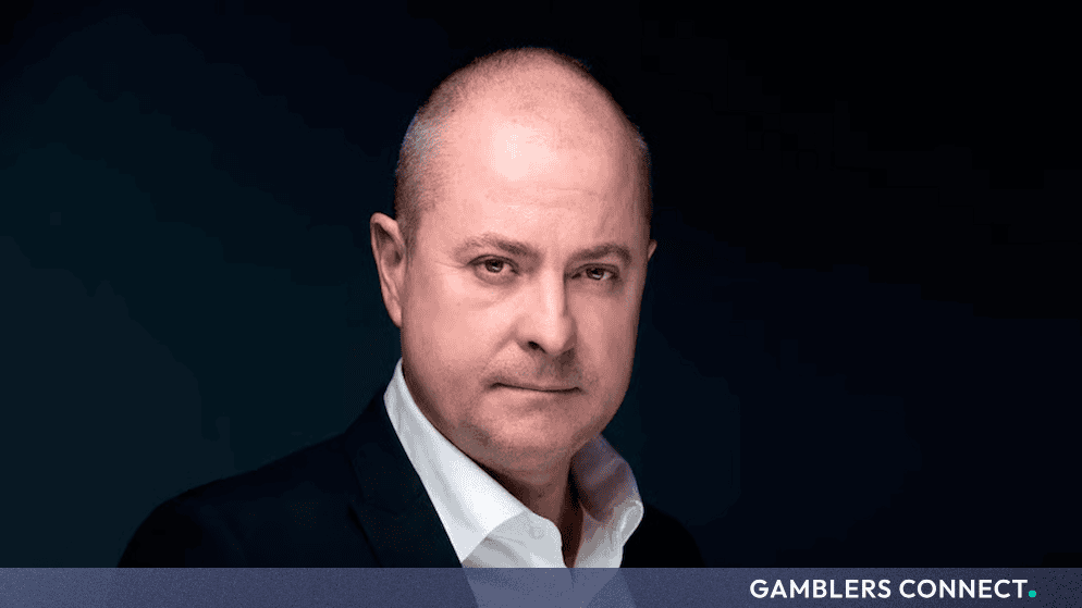 Professional portrait of Antoine Jouteau, the newly appointed CEO of Banijay Gaming, against a dark background.
