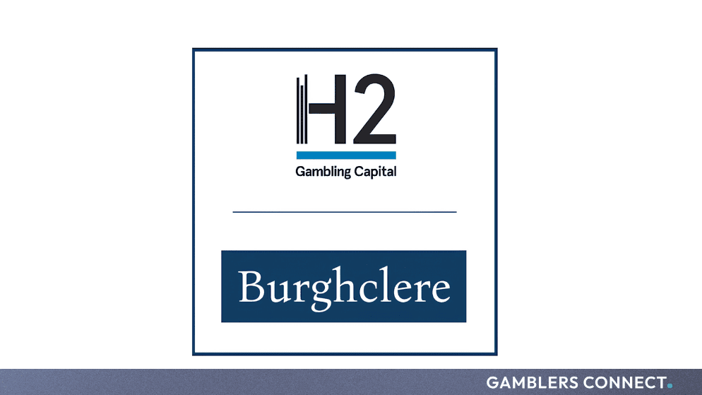 The official H2 Gambling Capital logo positioned above the Burghclere brand mark, illustrating the unified corporate investment structure.