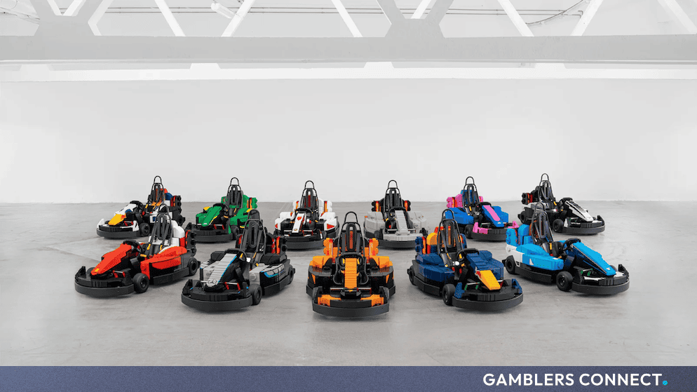 Formula 1 Creates Ultimate Pre-Race Show for British Grand Prix with 22 Drivable LEGO Minicars 1 Close-up detail view of the customized LEGO brick body panels on the innovative new minicar fleet, highlighting standard go-kart wheel integration.
