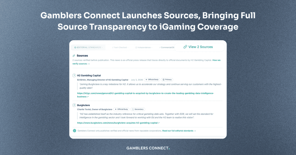 Gamblers Connect Puts Trust at the Foot of Every Story; Verified Sources Panel Now Links Each Claim to a Named Primary Authority