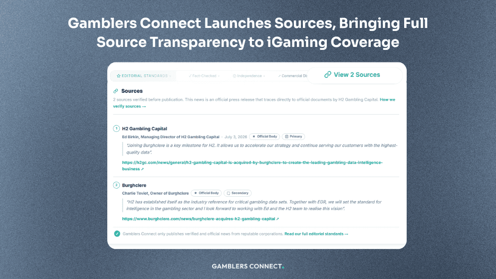 The Verified Sources panel is now live across every editorial vertical on Gamblers Connect. That includes news, interviews, case studies, event reports, and editorial updates. 