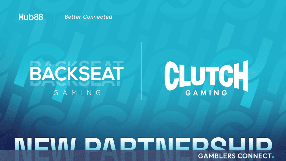 Hub88 Secures Dual Integration Deal with Backseat Gaming and Sister Studio Clutch Gaming 1 Official partnership banner graphic announcing the dual integration between Hub88, Backseat Gaming, and Clutch Gaming.