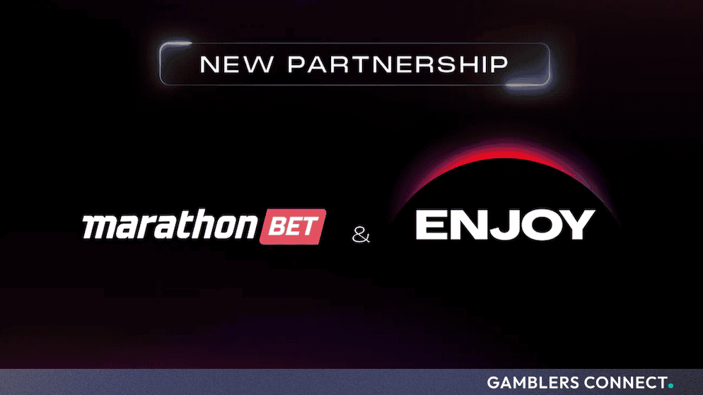 ENJOY Partners with Marathonbet to Expand iGaming Footprint in Italy 1 Official partnership graphic showing the brand alignment between Marathonbet and ENJOY.