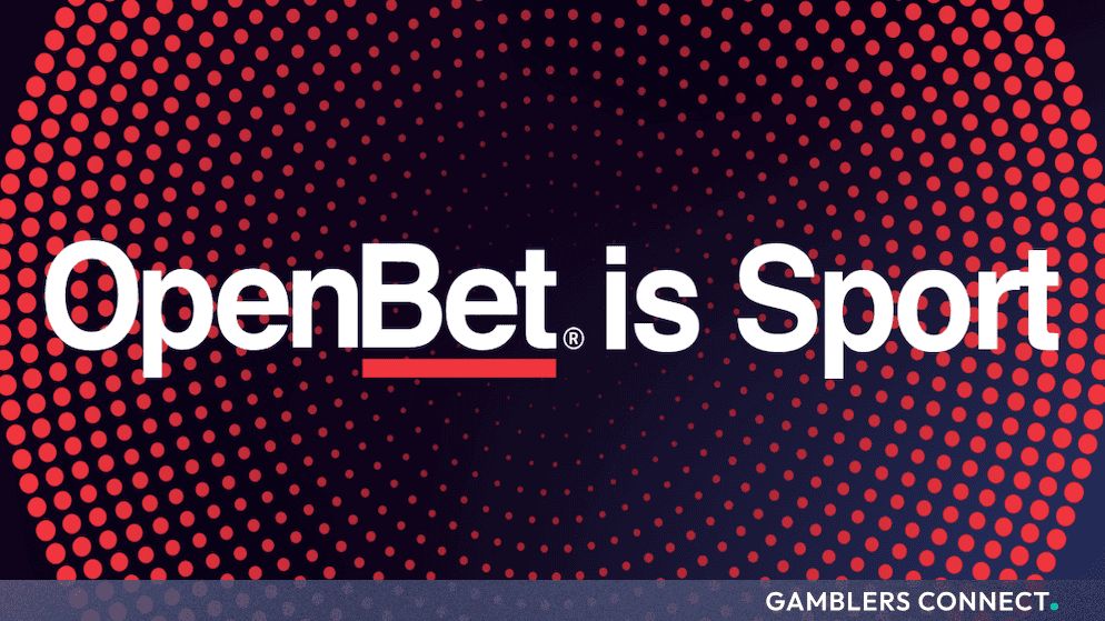OpenBet corporate branding graphic highlighting sports betting technology.