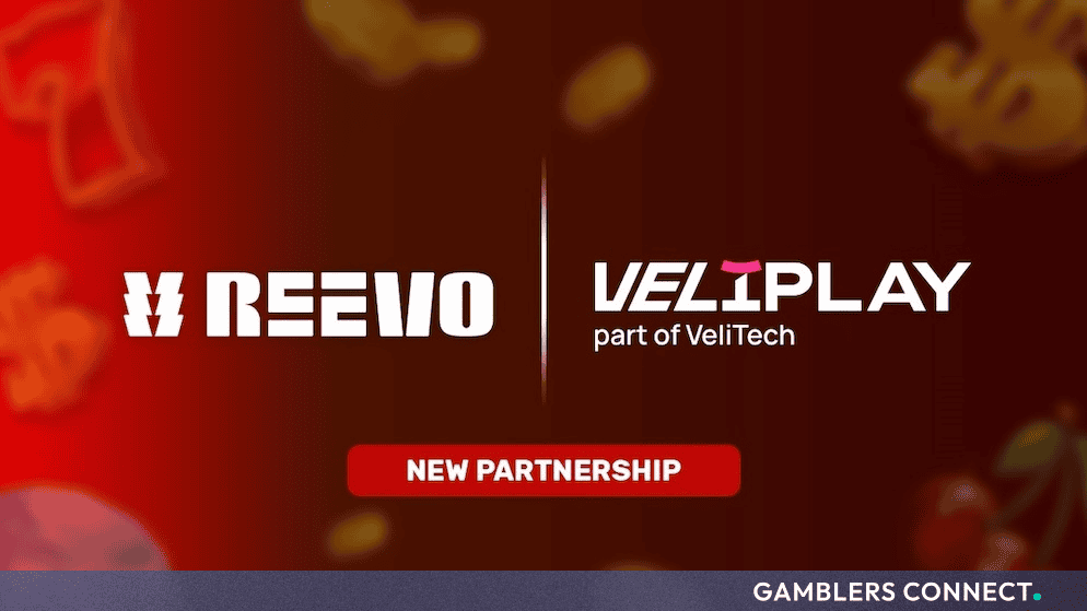 REEVO Expands Content Pipeline Through VeliPlay Aggregation Partnership 1 Official partner release banner illustrating the technical software integration between REEVO and VeliPlay for digital casino platforms.