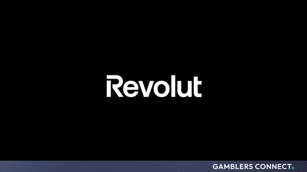 Revolut white corporate wordmark logo centered against a solid black background.