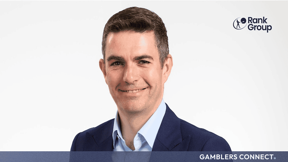 The Rank Group plc Appoints Richard Harris as Permanent Chief Executive Officer 1 A formal portrait of Richard Harris, representing the permanent executive management of The Rank Group's digital and land-based casino holdings.