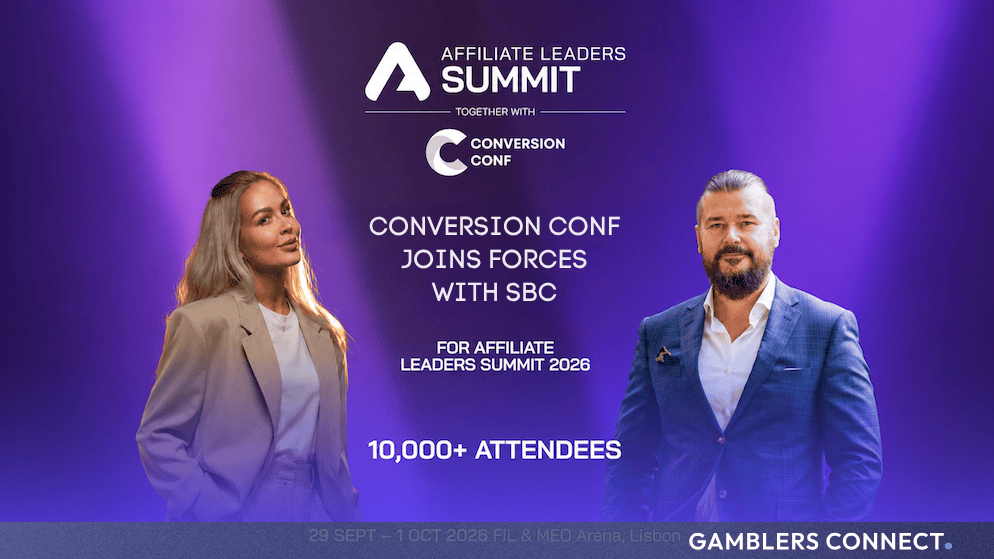 Official promotional graphic announcing the dates and venue for the 2026 Affiliate Leaders Summit in Portugal.