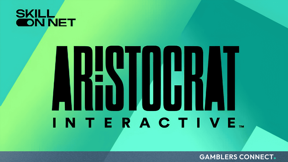 SkillOnNet Deploys Aristocrat Interactive Content Across UK and Global Markets 1 Aristocrat Interactive and SkillOnNet partnership banner illustrating the digital real-money gaming software distribution structure for UK casinos.
