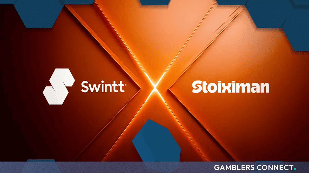 Swintt Launches Elysium Studios Content in Greece via Stoiximan 1 Swintt and Stoiximan logos positioned on a metallic orange background, marking the completed Greek software rollout.