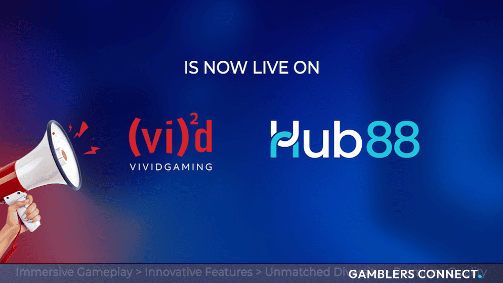Vivid Gaming Partners with Hub88 to Expand Distribution of 34-Title Slot Portfolio 1 Official partnership header graphic indicating the content distribution deal between Vivid Gaming and Hub88.