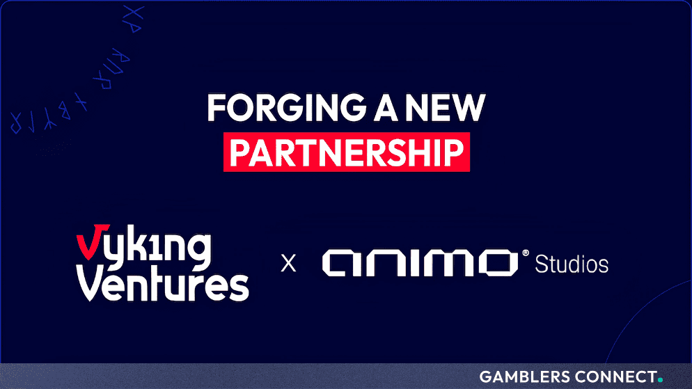 Vyking Ventures Backs Animo Studios to Transform Next-Generation Live Casino Gaming 1 A dark blue promotional graphic with runic symbols in the upper left corner, featuring the white text "FORGING A NEW PARTNERSHIP" on a red banner, above the white logos for "Vyking Ventures" and "Animo Studios".