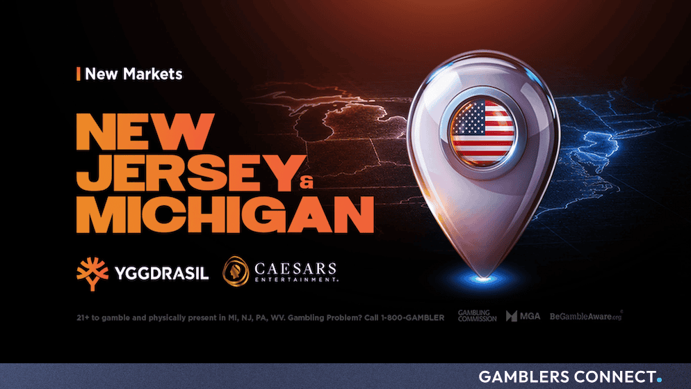 Yggdrasil Makes U.S. Market Debut Through Caesars Entertainment Partnership 1 Official market launch graphic for Yggdrasil's entry into New Jersey and Michigan online casinos.