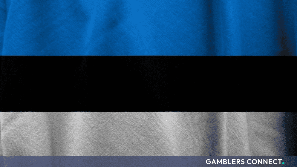 Textured rendering of the blue, black, and white national flag of Estonia.