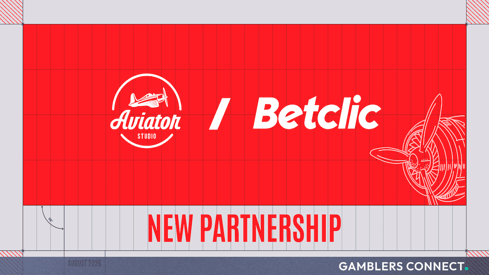 Official partnership announcement banner featuring the Aviator Studio and Betclic logos on a red background with a vintage airplane graphic.
