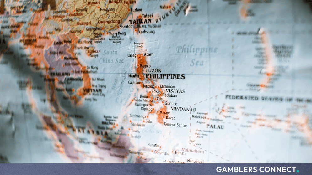 A close-up map of Southeast Asia highlighting the Philippines and Manila.