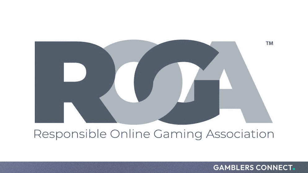 Official logo of the Responsible Online Gaming Association (ROGA) displayed in dark and light grey tones.