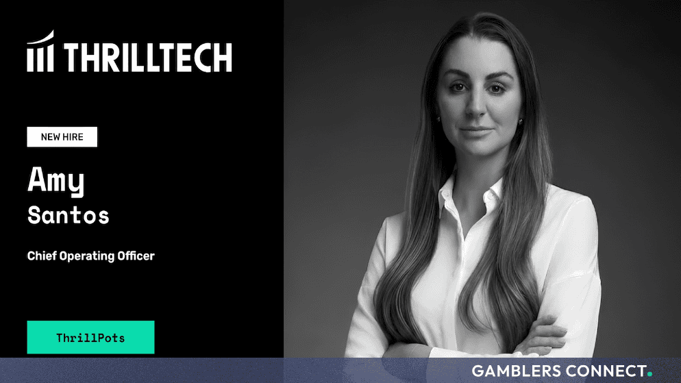 Portrait of Amy Santos alongside ThrillTech and ThrillPots branding announcing her appointment as Chief Operating Officer.