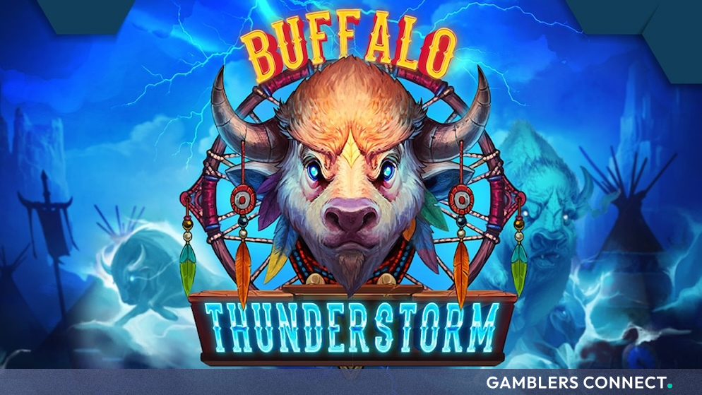 Official promotional graphic for Buffalo Thunderstorm featuring a detailed buffalo design and stormy backdrop.