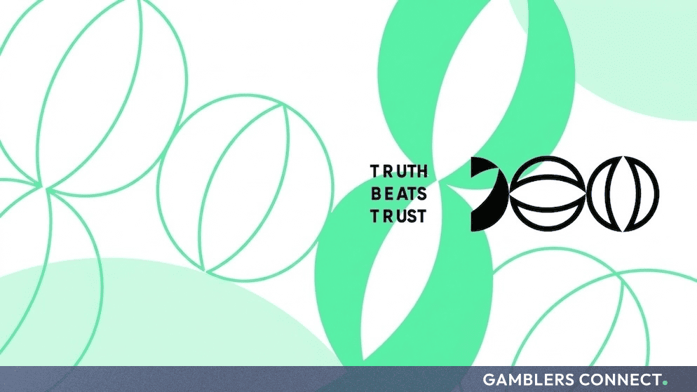 DeGaming's new brand identity graphic featuring green abstract circular motifs and the text "Truth Beats Trust".