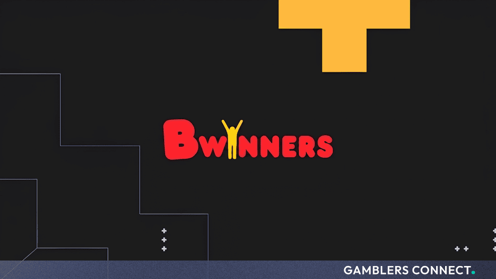 Official Bwinners logo graphic set against a dark background with abstract yellow design elements.