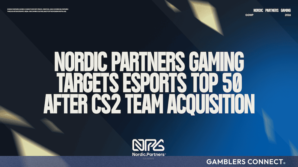 Official corporate graphic announcing Nordic Partners Gaming's ambition to target the esports Top 50 following its CS2 team acquisition.