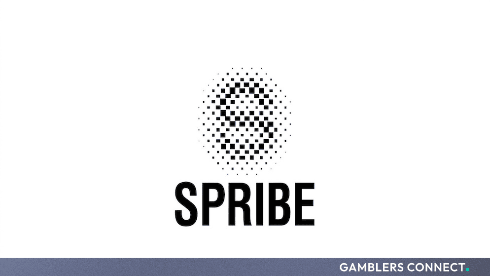 Official black-and-white corporate logo for Spribe featuring a dotted pixelated graphic above the company name.