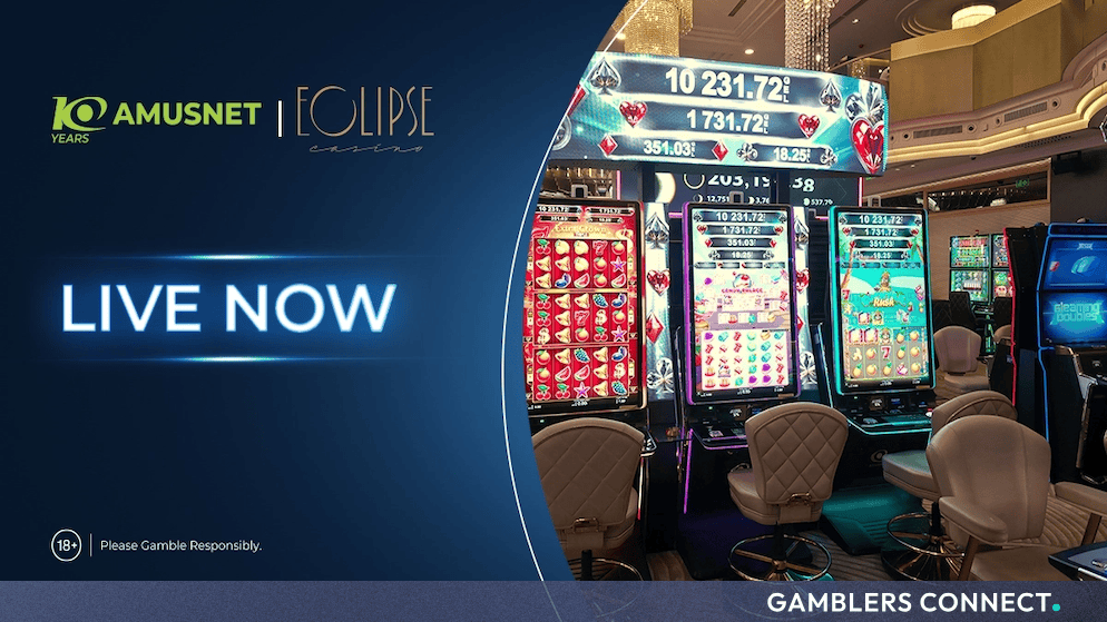 Amusnet Type S 50F slot machines live on the gaming floor at Casino Eclipse in Georgia