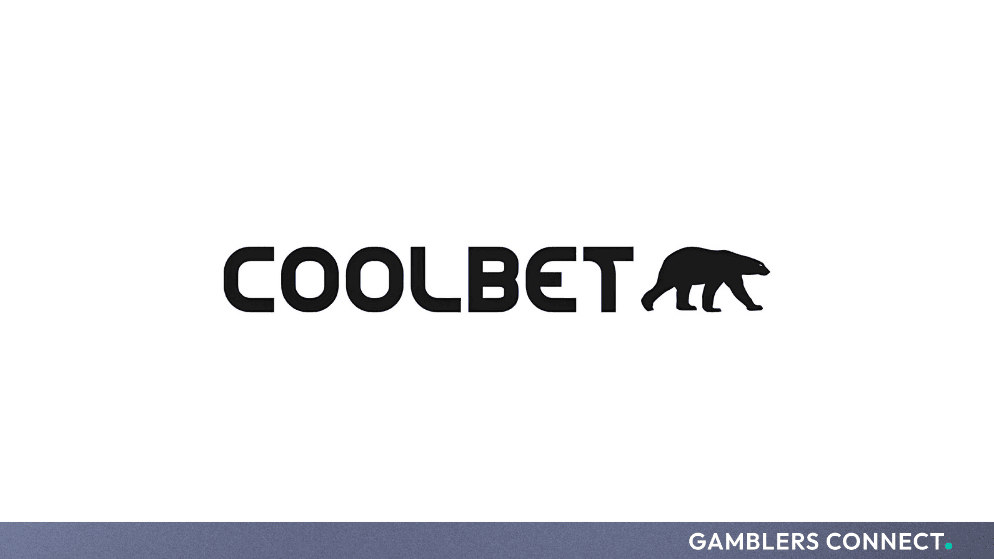 Coolbet brand logo featuring bold black typography and a polar bear silhouette against a solid white background