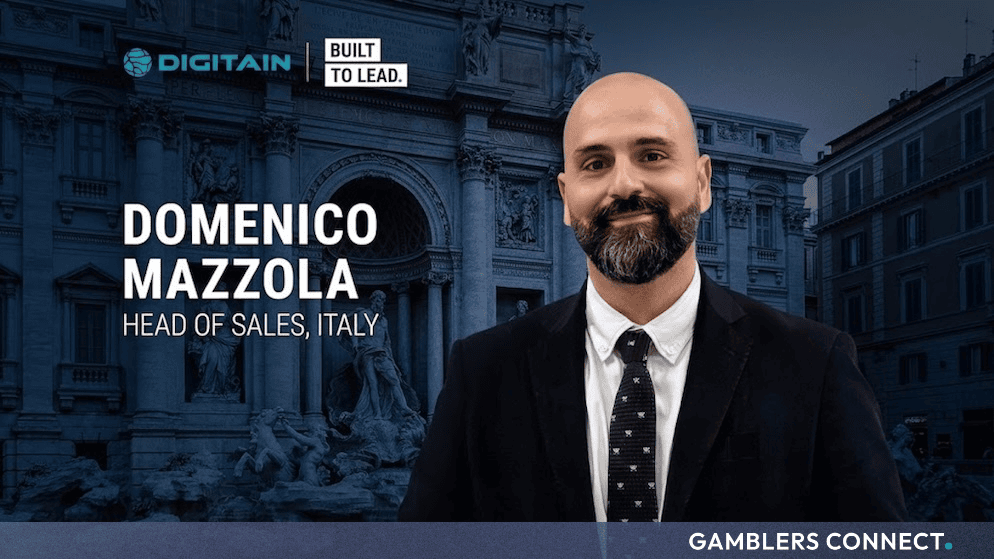 Domenico Mazzola appointed Head of Sales for Italy at Digitain framed against a historic Rome architectural backdrop