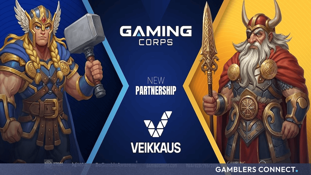 Gaming Corps and Veikkaus new partnership branding featuring mythological characters