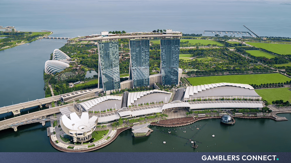 Aerial view of Marina Bay Sands integrated resort in Singapore representing Q3 financial results reporting