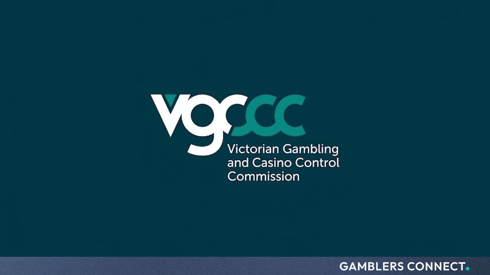 Victorian Gambling and Casino Control Commission logo against a dark teal background representing regional licensing compliance operations